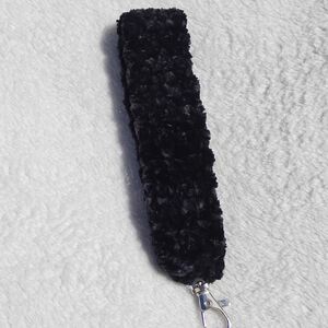 Plush Crochet Wristlet - Black